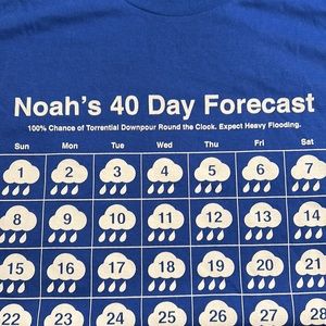 Royal Blue Tee Shirt, Noah’s 40 Day Forecast, short sleeve, 3XL